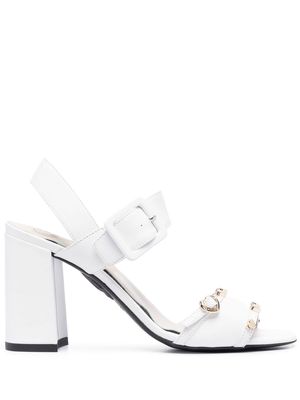 Love Moschino heart stud-detail 90mm sandals - White
