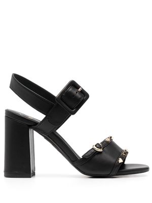 Love Moschino heart-stud detail 95mm sandals - Black