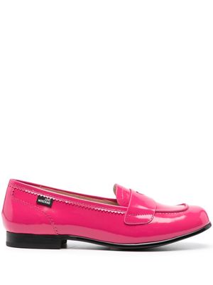Love Moschino high-shine leather loafers - Pink