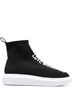 Love Moschino high-top logo-print sneakers - Black
