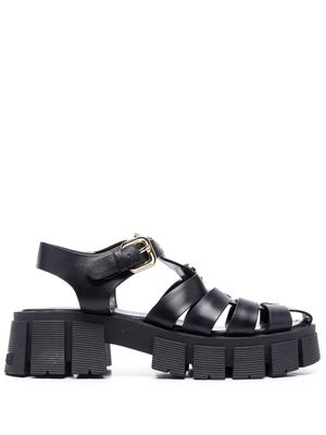 Love Moschino interwoven strap 50mm sandals - Black