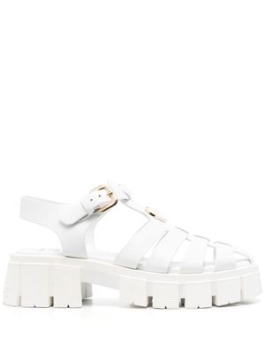 Love Moschino interwoven strap 50mm sandals - White