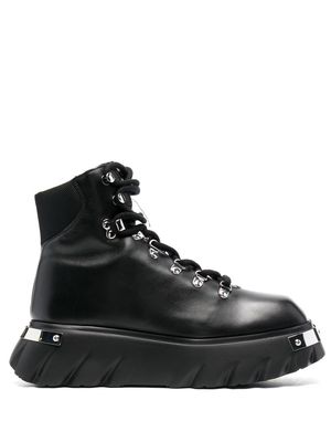 Love Moschino lace-up ankle boots - Black