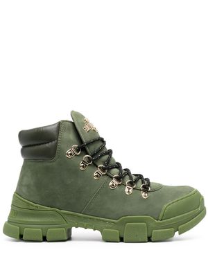 Love Moschino lace-up ankle boots - Green