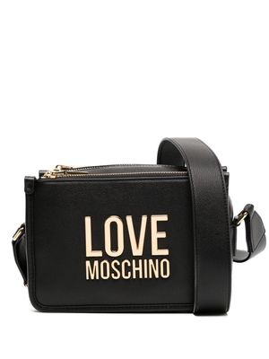 Love Moschino leather logo-detail crossbody bag - Black