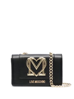 Love Moschino logo chain-link crossbody bag - Black