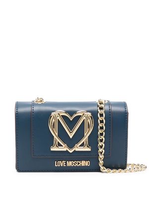Love Moschino logo chain-link crossbody bag - Blue