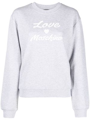 Love Moschino logo crew-neck sweatshirt - Grey