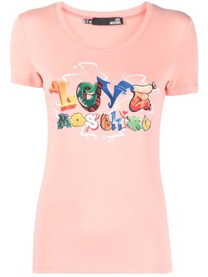 Love Moschino logo crew-neck T-shirt - Pink