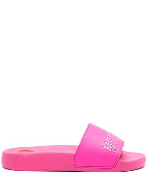 Love Moschino logo-embellished pool slides - Pink