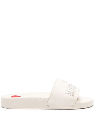 Love Moschino logo-embellished slip-on flip flops - White