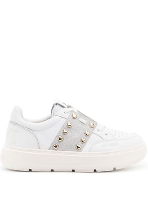 Love Moschino logo-embossed leather sneakers - White