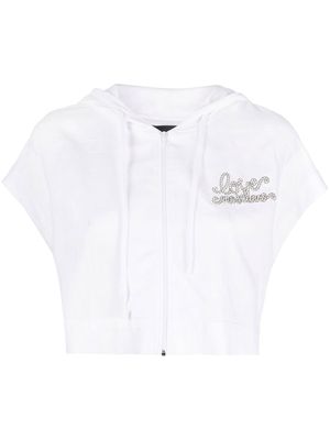 Love Moschino logo-embroidered top - White