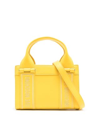 Love Moschino logo-embroidered tote bag - Yellow