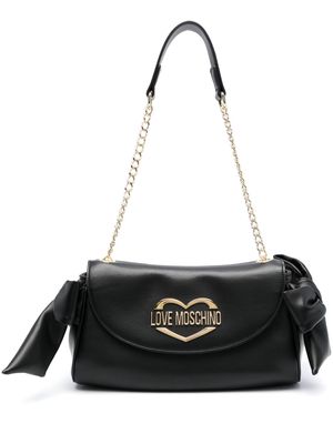 Love Moschino logo-lettering bow shoulder bag - Black