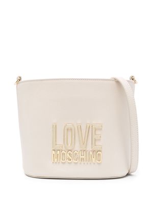 Love Moschino logo-lettering bucket bag - Neutrals