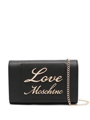 Love Moschino logo-lettering cross body bag - Black