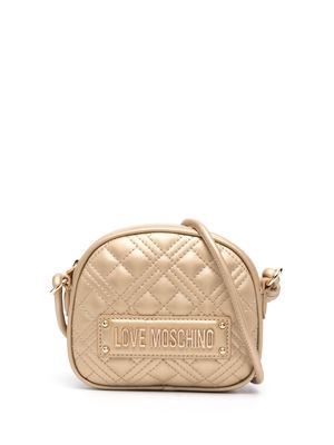 Love Moschino logo-lettering cross body bag - Gold