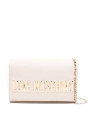 Love Moschino logo lettering cross body bag - Neutrals