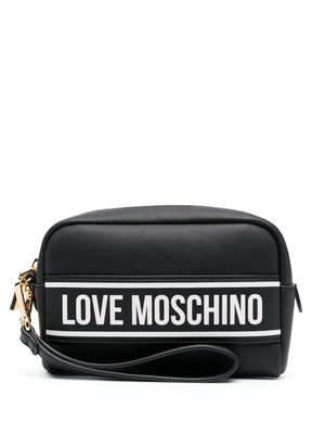 Love Moschino logo-lettering make-up bag - Black
