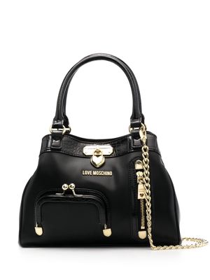 Love Moschino logo-lettering multipockets tote bag - Black