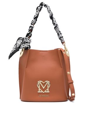 Love Moschino logo-lettering shoulder bag - Brown