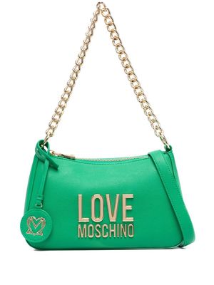 Love Moschino logo-lettering shoulder bag - Green