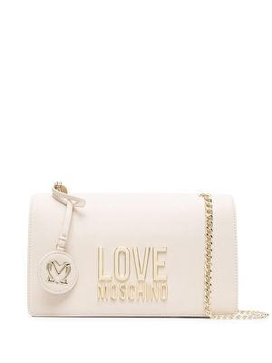 Love Moschino logo-lettering shoulder bag - Neutrals
