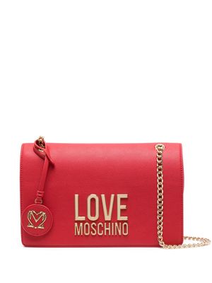 Love Moschino logo-lettering shoulder bag - Red