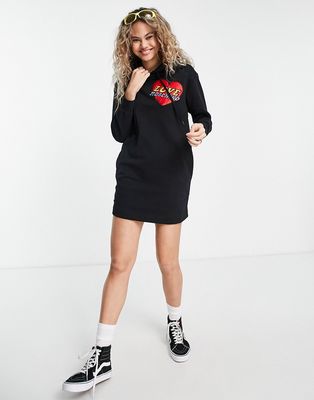 Love Moschino logo patch hoodie dress in black