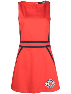 Love Moschino logo-patch tennis dress - Red