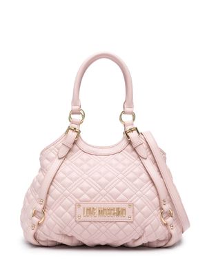 Love Moschino logo-patch tote bag - Pink