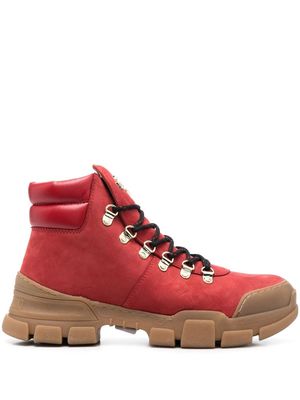 Love Moschino logo-plaque 50mm hiking boots - Red