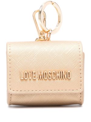 Love Moschino logo-plaque AirPods case - Gold