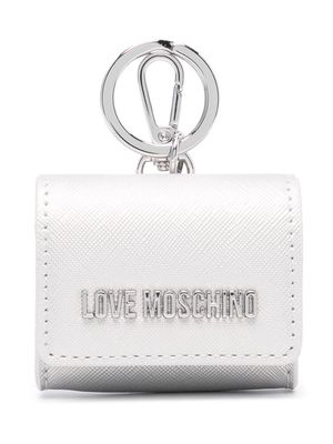 Love Moschino logo-plaque AirPods case - Silver