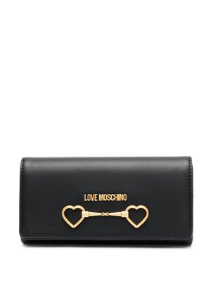 Love Moschino logo-plaque Continental wallet - Black