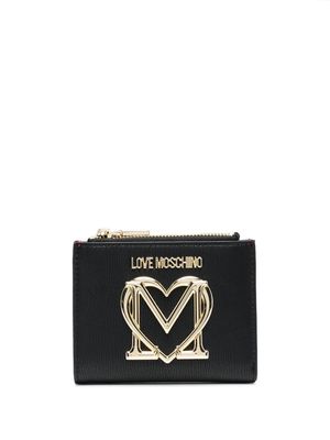 Love Moschino logo-plaque folded wallet - Black