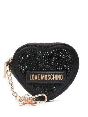 Love Moschino logo-plaque heart-shape wallet - Black