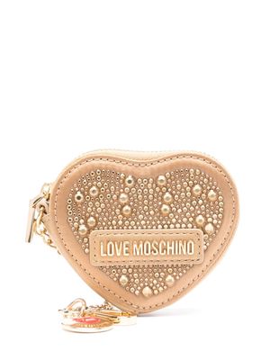 Love Moschino logo-plaque heart-shape wallet - Gold