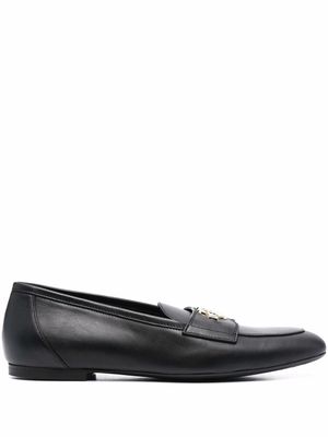 Love Moschino logo-plaque leather loafers - Black