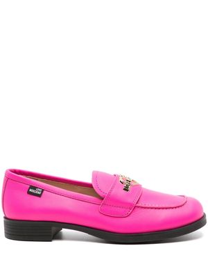 Love Moschino logo-plaque leather pumps - Pink