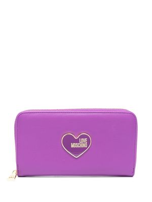 Love Moschino logo-plaque leather wallet - Purple
