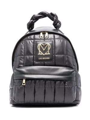 Love Moschino logo-plaque padded backpack - Black