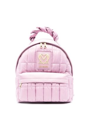 Love Moschino logo-plaque padded backpack - Purple