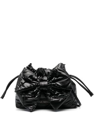 Love Moschino logo-plaque puffer crossbody bag - Black