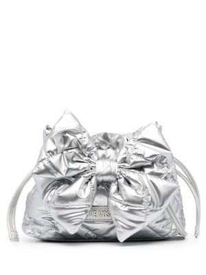 Love Moschino logo-plaque puffer crossbody bag - Silver