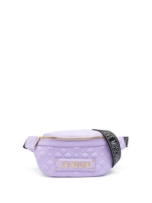 Love Moschino logo-plaque quilted belt bag - Purple