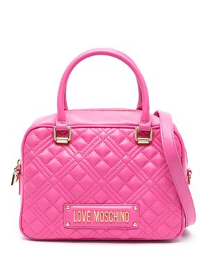 Love Moschino logo-plaque quilted tote - Pink