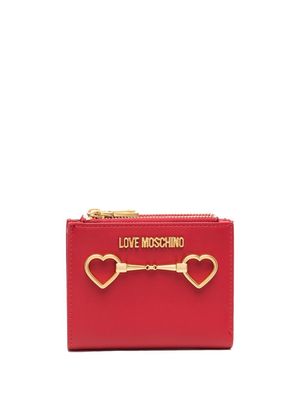 Love Moschino logo-plaque small wallet - Red