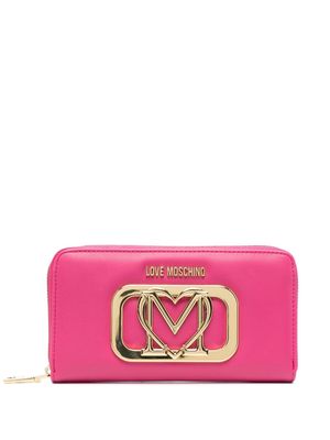 Love Moschino logo-plaque wallet - Pink